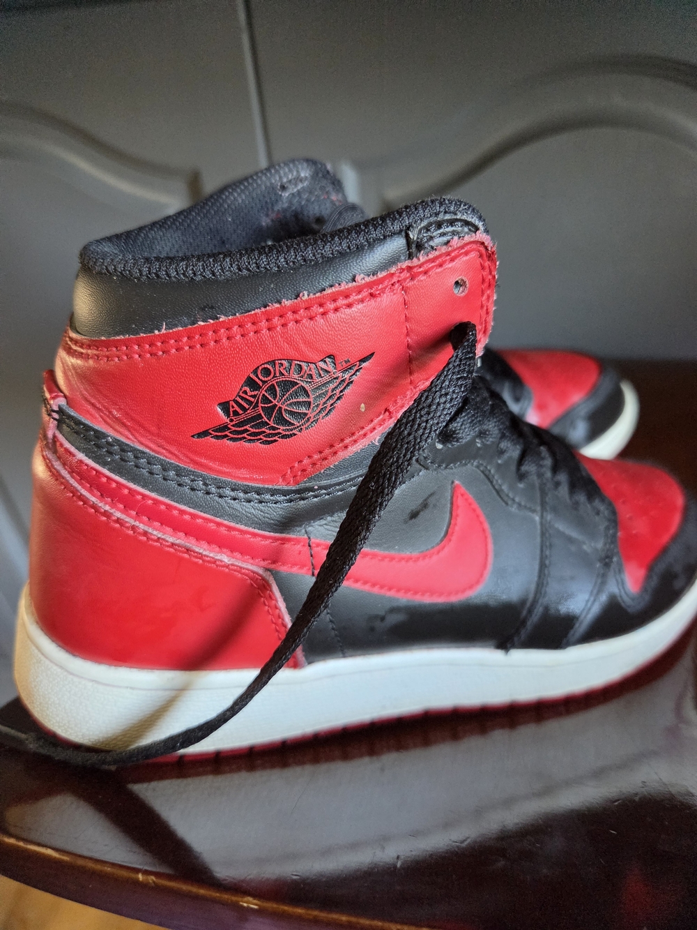 Jordan Kids High-Top Sneakers in Red and Black